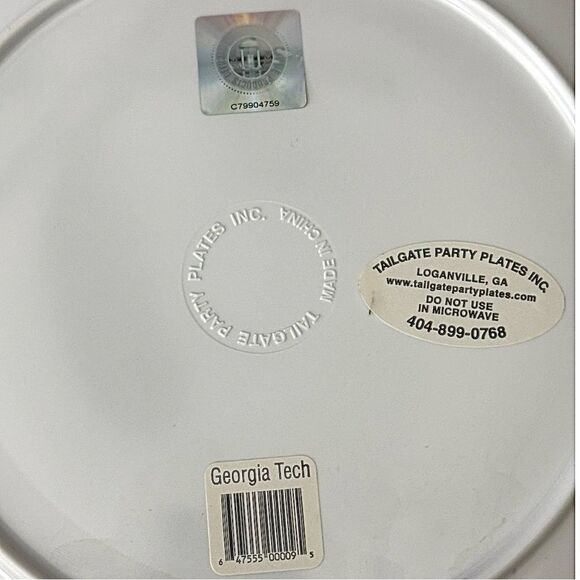 Georgia Tech Yellow Jackets Melamine Plastic Plates LOT of 4 Tailgate College - Picture 3 of 3